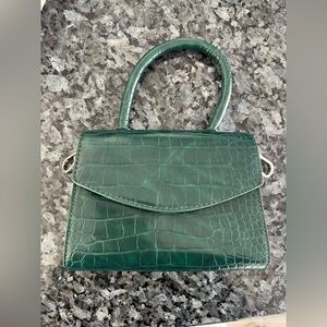 Urban Outfitters Lilly Lily Green Mini Crossbody Handbag Handle Bag Crocodile